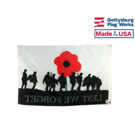 WWI Lest we Forget Poppy Flag 