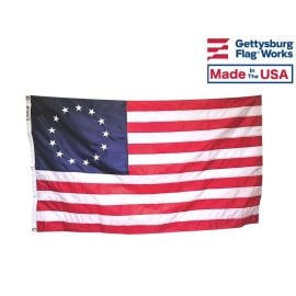 Betsy Ross American Flag Embroidered stars and sewn stripes, proudly Made in USA!