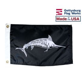 Black Marlin Fish Flag - Boating Fish Flag Made in the USA by Gettysburg Flag Works