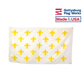 Fleur-De-Lis Flag (23 on white) - Historical France