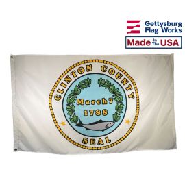 Clinton County, NY Flag Made in USA by Gettysburg Flag Works