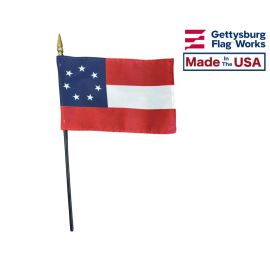 Confederate, 1st National Stick Flag - 4x6"
