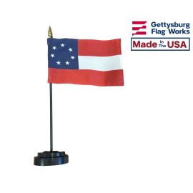 Confederate, 1st National Stick Flag - 4x6"