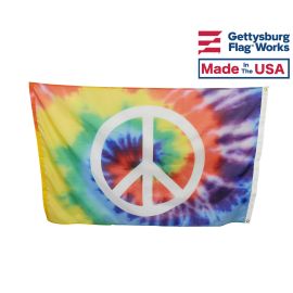 Tie Dye Peace Sign Flag
