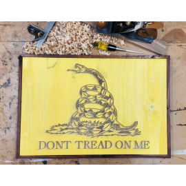 "Gadsden" Hand-Made Wood Carving Wall Art