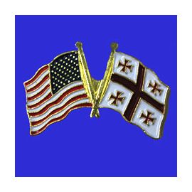 Georgia Republic Lapel Pin (Double Waving Flag w/USA)