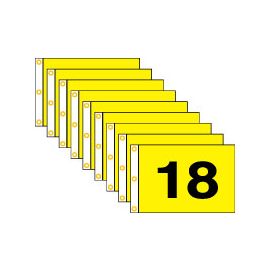 Golf Flag Set 10-18 (Black on Yellow) - 14x20"