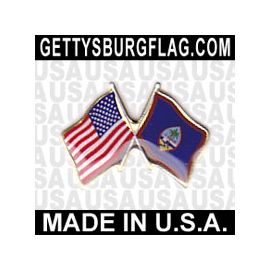 Guam Lapel Pin (Double Waving Flag w/USA)