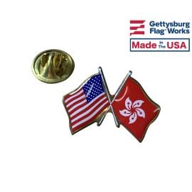 Hong Kong Lapel Pin (with US Flag)