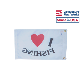 I Love Fishing Boat Flag