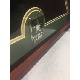 U.S. Flag Display Case with Go Army Medallion