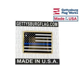 Thin Blue Line Rectangle Lapel Piin