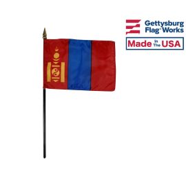 Mongolia Stick Flag - 4x6"