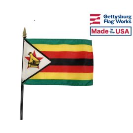 Zimbabwe Stick Flag - 4x6"