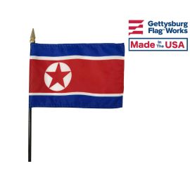 North Korea Stick Flag - 4x6"