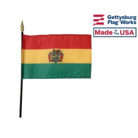 Bolivia Stick Flag (with Seal)