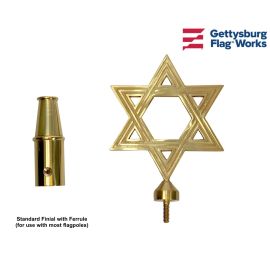 Star of David Gold Finial Indoor Flag Topper