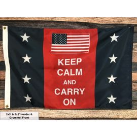 Keep Calm & Carry On Patriotic Flag & Banner