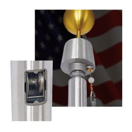 75' Reinforced Internal Wire Halyard With Winch (IRW) Aluminum Flagpole - Choose Options