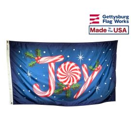 Candy Cane Joy flag Made in the USA by Gettysburg Flag Works