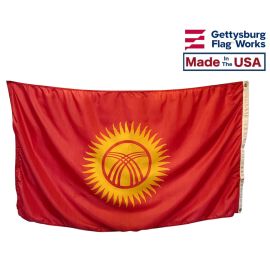 Kyrgyzstan Flag Made in the USA by Gettysburg Flag Works
