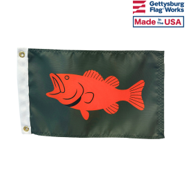 large mouth bass flag for boat front image