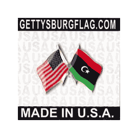 Libya Lapel Pin (Double Waving Flag w/USA)