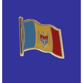 Moldova Lapel Pin (Single Waving Flag)