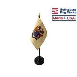 New Jersey State Stick Flag - 4x6"