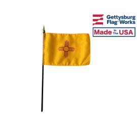 New Mexico State Stick Flag - 4x6"