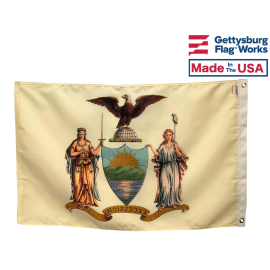 1896 New York State Flag - Buff Tan Background