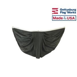 3x6' Pleated Mourning Fan - Solid Black Mourning Bunting