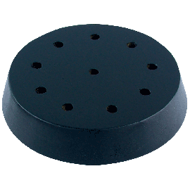 Black wooden round table base for 4x6" stick flags, 10 hole