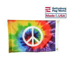 Tie Dye Peace Boat Flag 