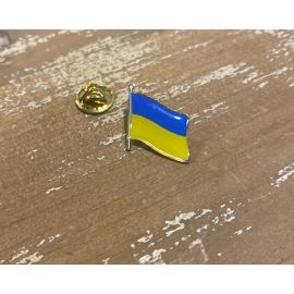 Ukraine Lapel Pin (Single Waving Flag)