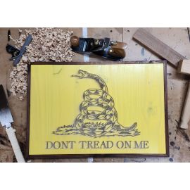 "Gadsden" Hand-Made Wood Carving Wall Art