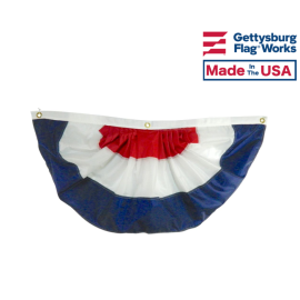 3x6' Patriotic Pleated Fan - Blue-White-Red(3 Stripe)