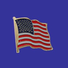 US Lapel Pin (Single Waving Flag) (Imported - Close Out)