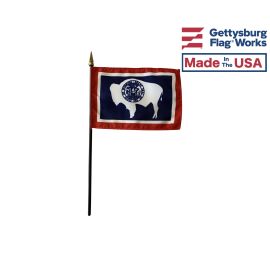 Wyoming State Stick Flag - 4x6"