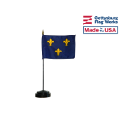 Fleur-de-lis Stick Flag (Blue 3) - 4x6"