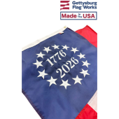 2x8' 1776 - 2026 Commemorative 250 Betsy Ross Patriotic Pulldown (Embroidered/Sewn)