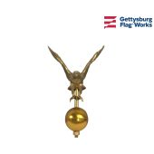 Flying Eagle on Ball Ornament Topper, Gold