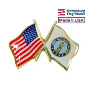 Army National Guard Flag Lapel Pin (Double Waving Flag w/USA)
