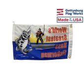 Bass Fisherman Flag - 12x18"