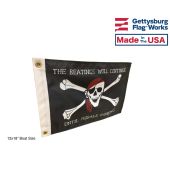 The Beatings Will Continue Until Morale Improves Pirate Flag - Black