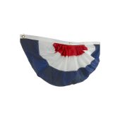 PATRIOTIC PLEATED FAN-RED CENTER (NYLON, 3 SEWN STRIPES)