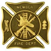 Fire Department Premium 6" Bronze Grave Marker 