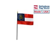 Georgia State Stick Flag - 4x6"