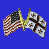Georgia Republic Lapel Pin (Double Waving Flag w/USA)
