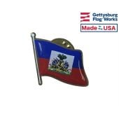 Haiti (Seal Design) Lapel Pin (Single Waving Flag)